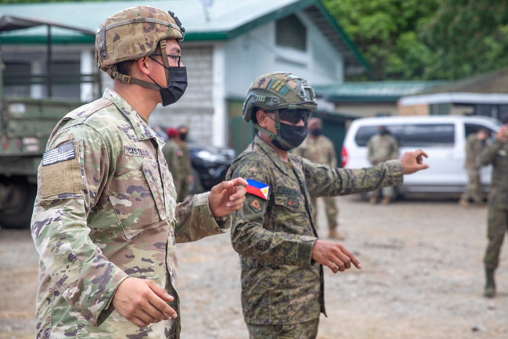 U.S. and Philippine Army Soldiers conduct rolled-over vehicle recovery combined training during Salaknib 2022