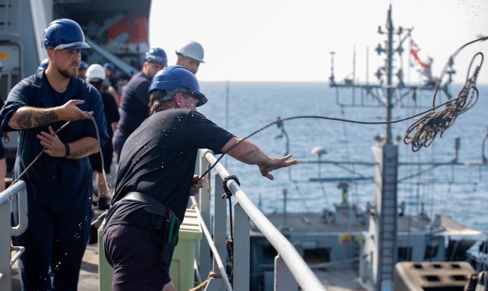 RFA Lyme Bay Replenishment at Sea