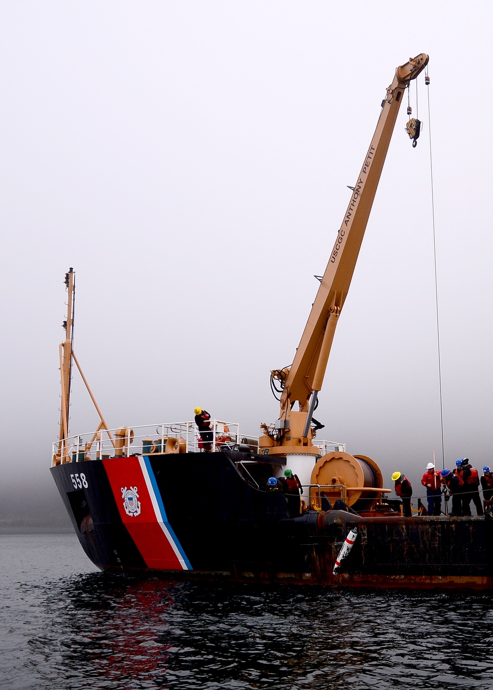 U.S. Coast Guard recovers training aids during Exercise ARCTIC EDGE 2022
