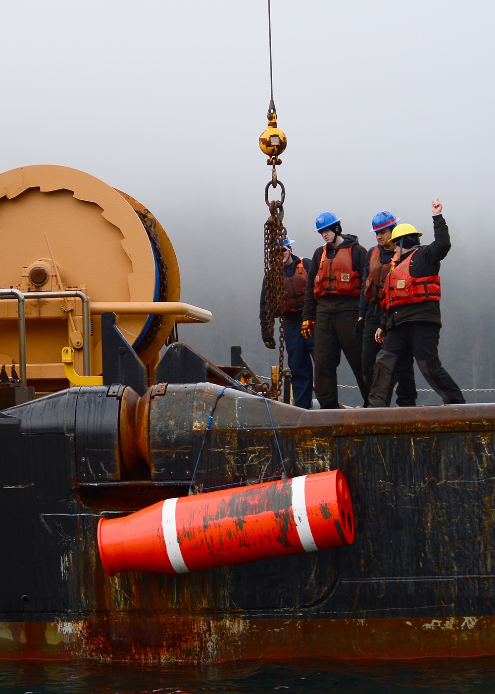 U.S. Coast Guard recovers training aids during Exercise ARCTIC EDGE 2022