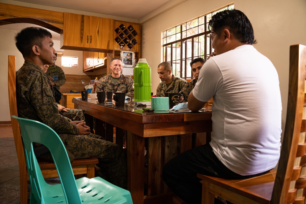 Armed Forces of the Philippines and U.S. Marines visit a local church ahead of Balikatan 22