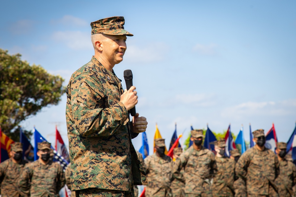 Alpha Company Conducts a Change of Command Ceremony on Camp Foster