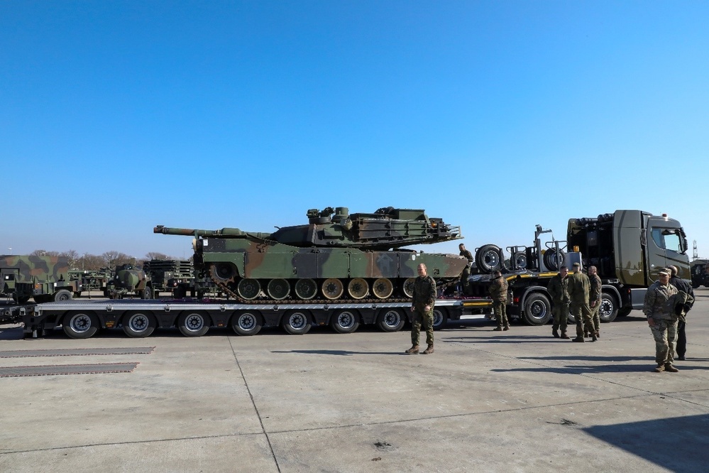 Bundeswehr Heavy Equipment Transport Systems undergo weight testing to assist U.S. Army with transporting equipment