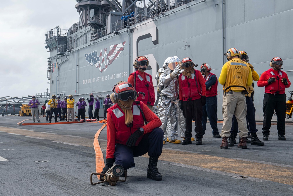 DVIDS - Images - USS America (LHA 6) Conducts Flight Deck Drills [Image ...