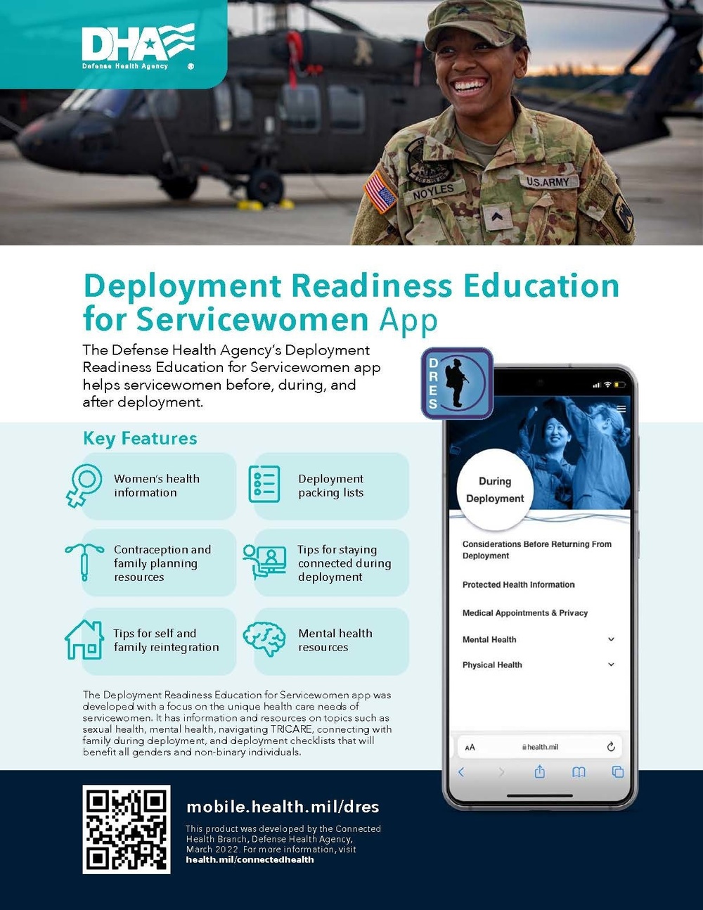 Deployment Readiness Education for Servicewomen Infographic