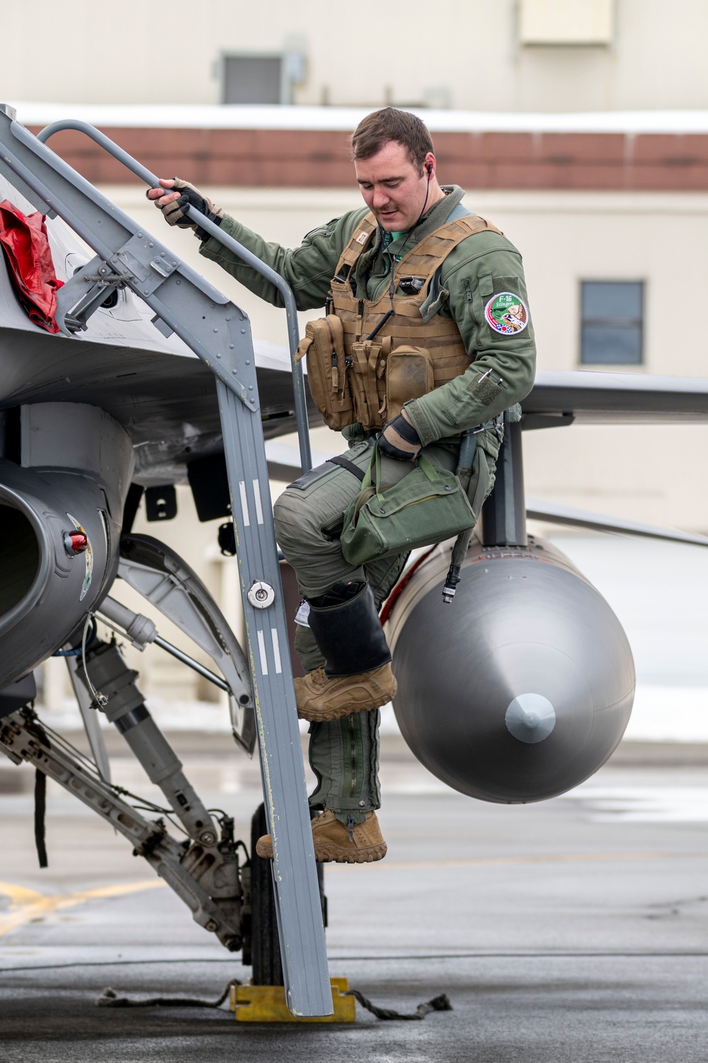 Fighting Falcons take off during AE22
