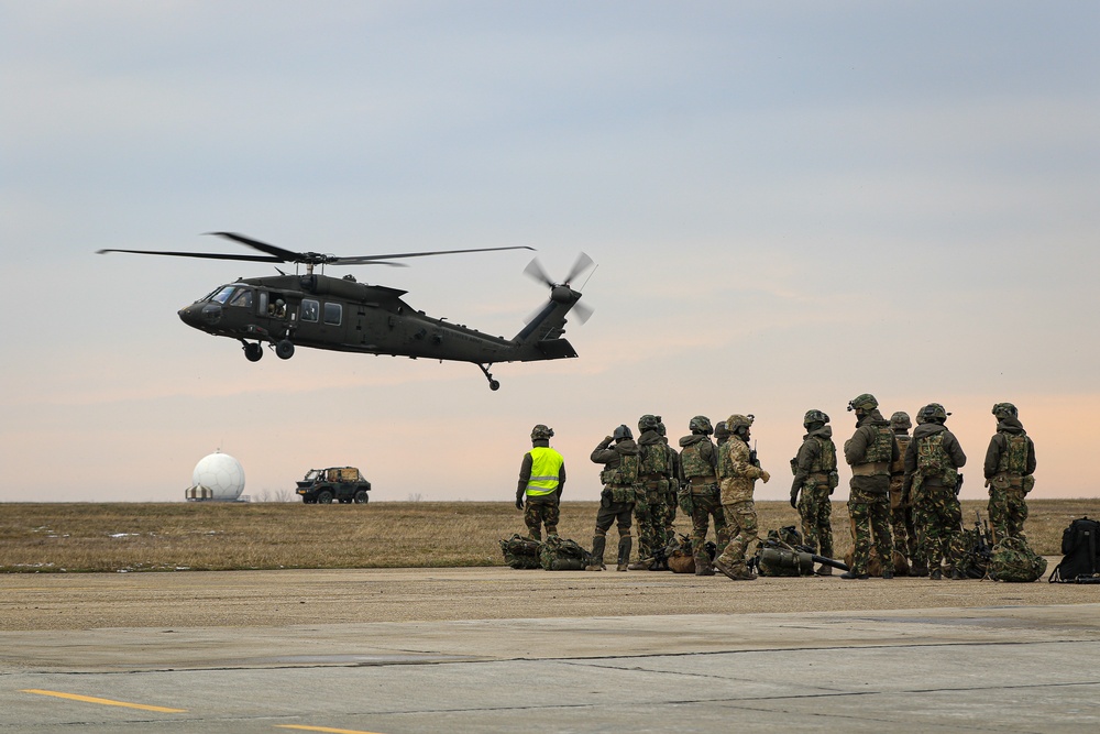 3rd Battalion, 227th Aviation Regiment plans and conducts sling load and air assault operations with the Royal Netherlands 11th Infantry Brigade during Rapid Falcon 2022