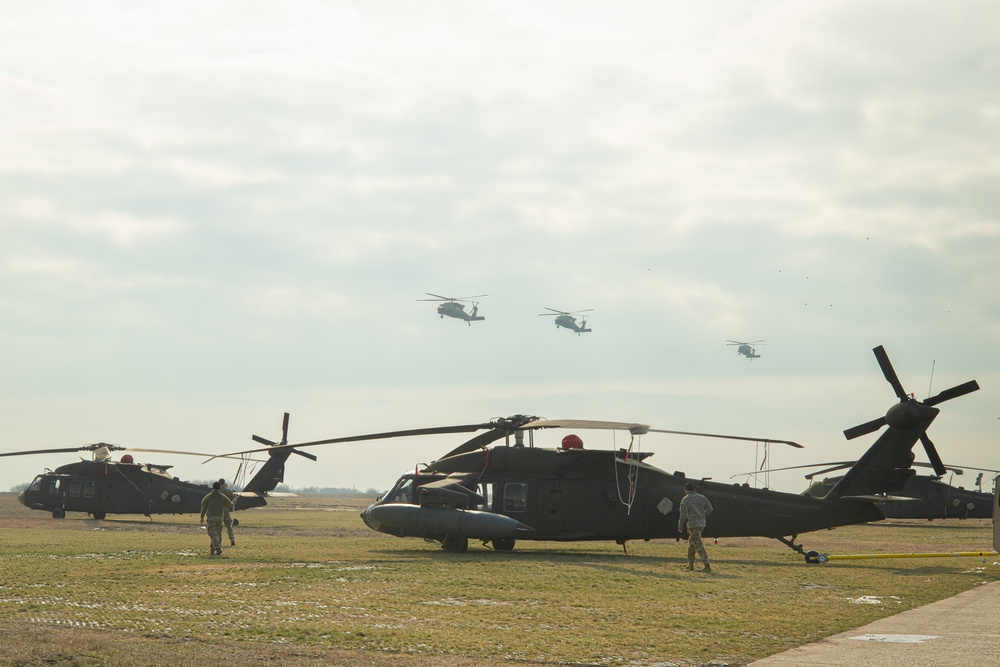 3rd Battalion, 227th Aviation Regiment plans and conducts sling load and air assault operations with the Royal Netherlands 11th Infantry Brigade during Rapid Falcon 2022