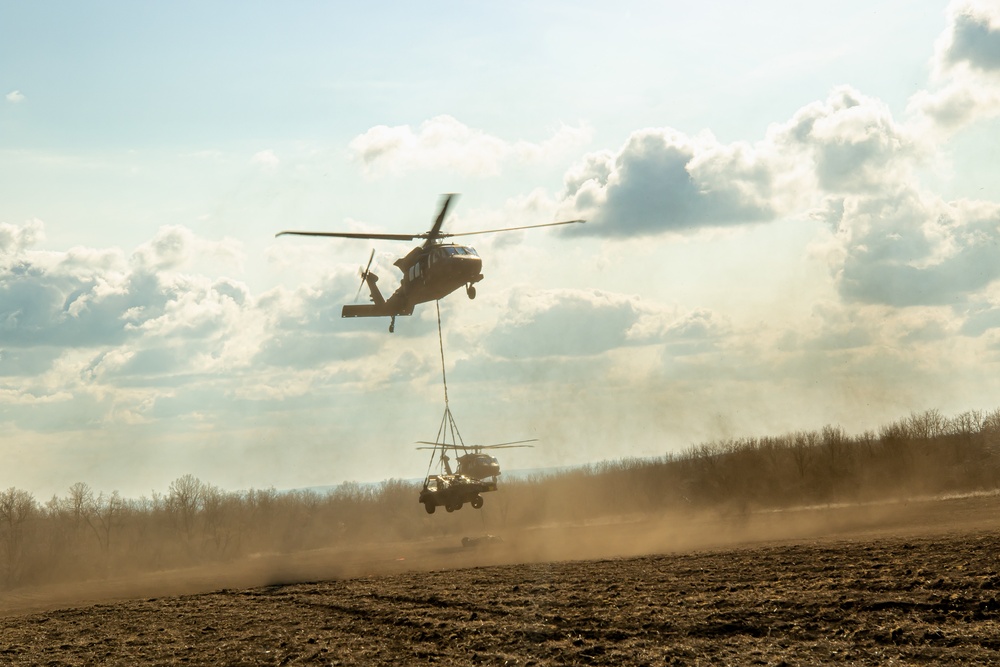 3rd Battalion, 227th Aviation Regiment plans and conducts sling load and air assault operations with the Royal Netherlands 11th Infantry Brigade during Rapid Falcon 2022