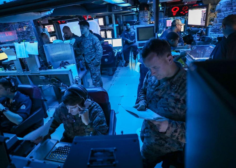 Marines Conduct Exercise Aboard USS Higgins