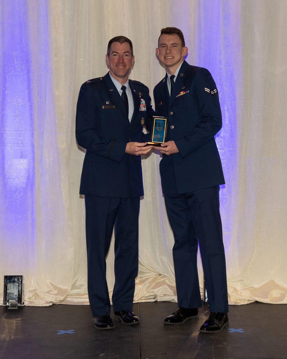 152nd Airlift Wing Commander's Excellence award presented to Airman 1st Class Thomas Cox