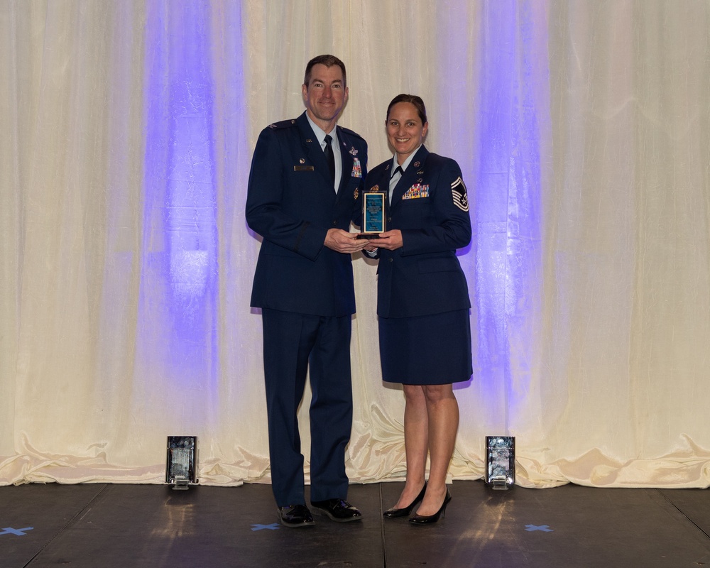 Maintenance Group Commander's Excellence Award presented to Senior Master Sgt. Jennifer Harrell