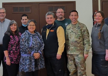 Mr. Pinkham with the Nome Eskimo Community