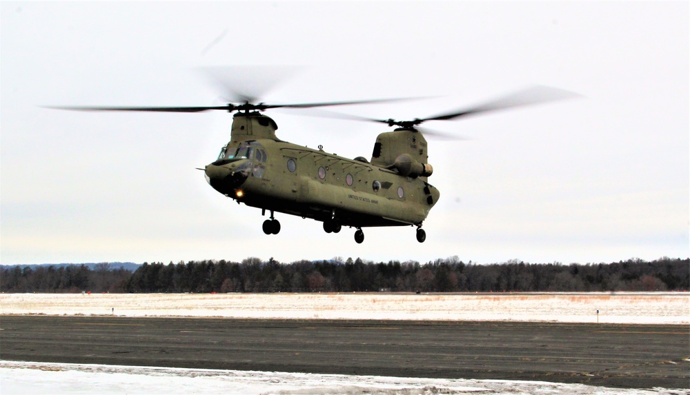 CH-47 aircrew, 89B ASC students conduct sling-load training at Fort McCoy