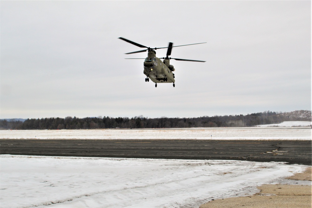 CH-47 aircrew, 89B ASC students conduct sling-load training at Fort McCoy