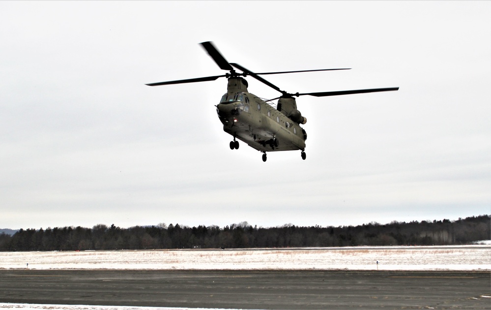 CH-47 aircrew, 89B ASC students conduct sling-load training at Fort McCoy
