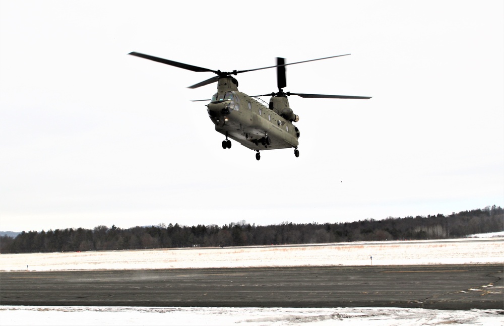 CH-47 aircrew, 89B ASC students conduct sling-load training at Fort McCoy
