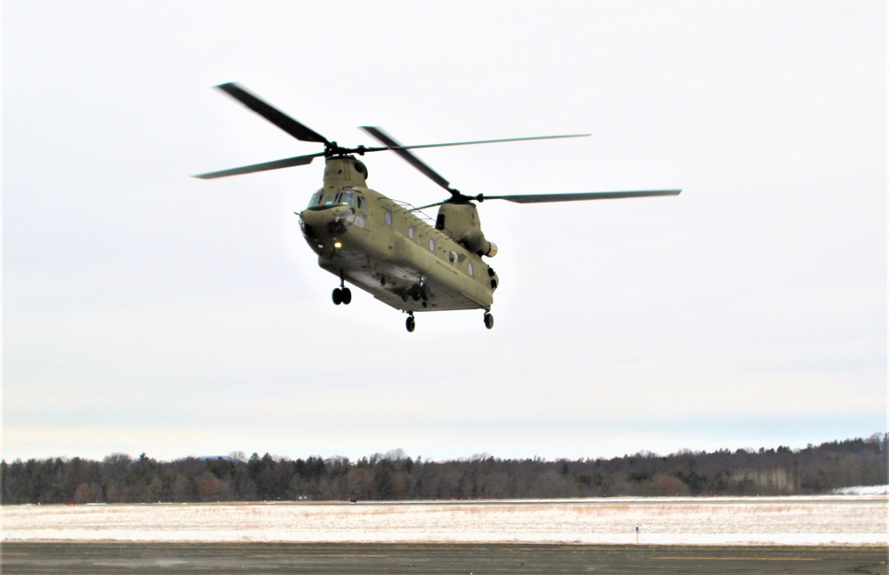 CH-47 aircrew, 89B ASC students conduct sling-load training at Fort McCoy