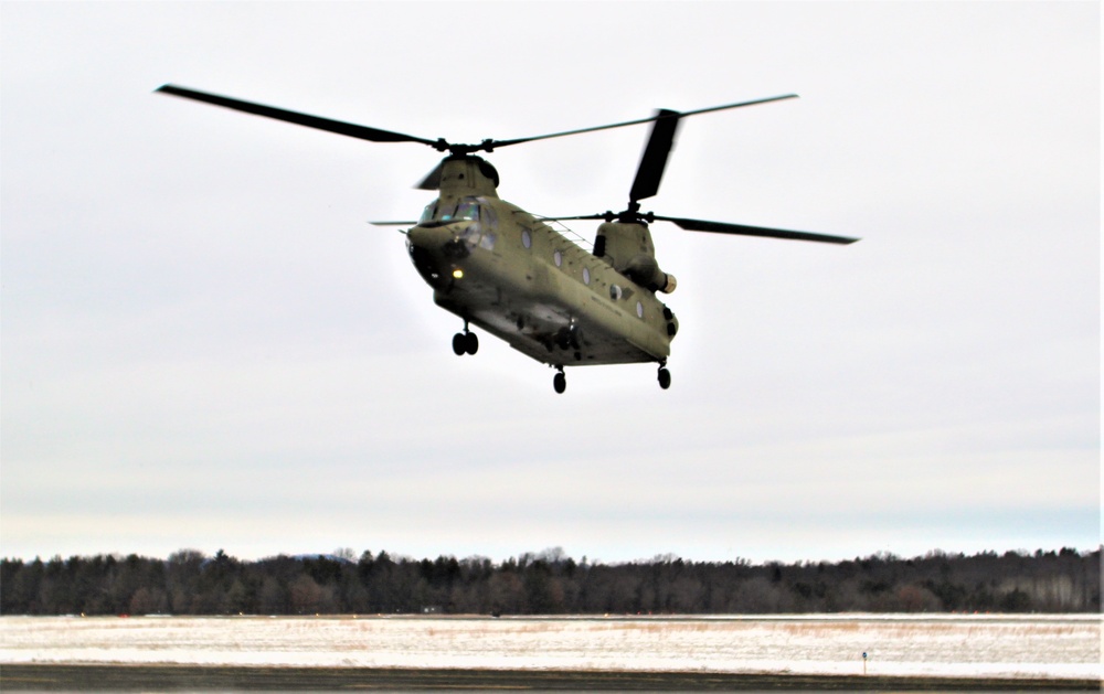 CH-47 aircrew, 89B ASC students conduct sling-load training at Fort McCoy