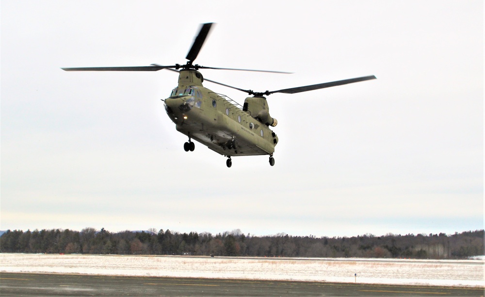 CH-47 aircrew, 89B ASC students conduct sling-load training at Fort McCoy