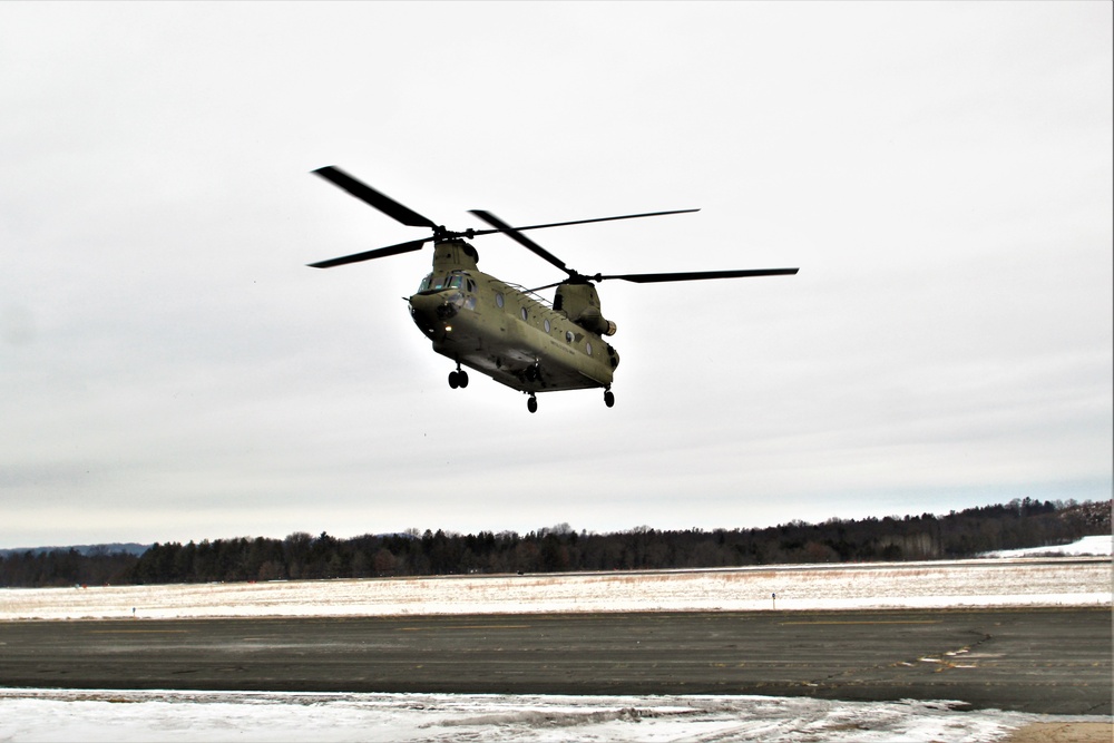 CH-47 aircrew, 89B ASC students conduct sling-load training at Fort McCoy