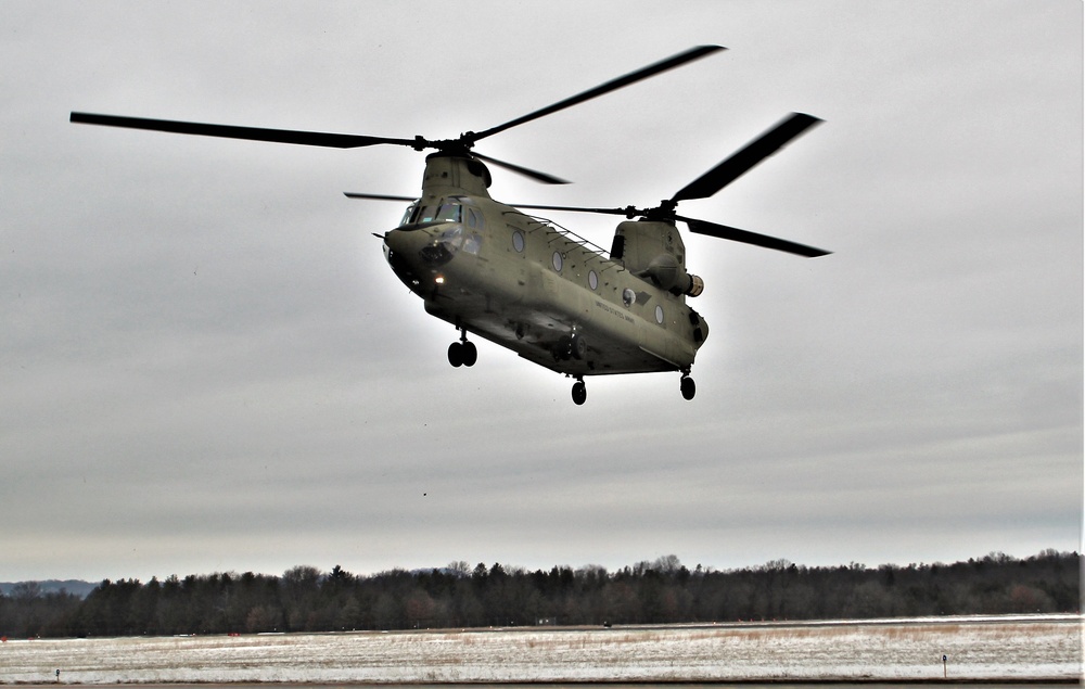 CH-47 aircrew, 89B ASC students conduct sling-load training at Fort McCoy