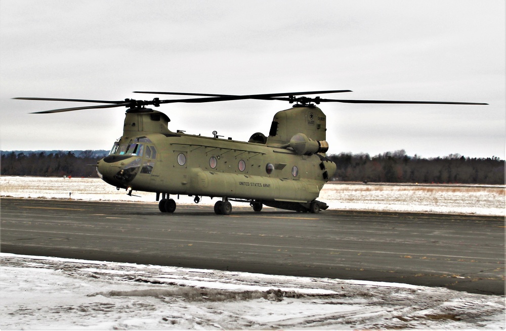 CH-47 aircrew, 89B ASC students conduct sling-load training at Fort McCoy