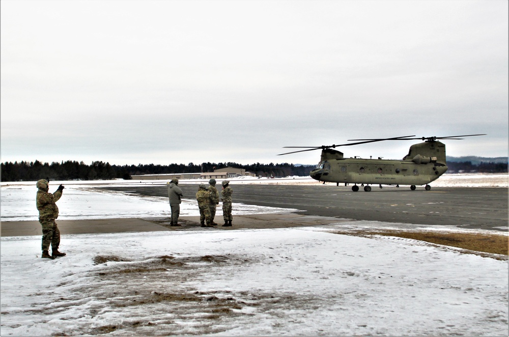 CH-47 aircrew, 89B ASC students conduct sling-load training at Fort McCoy