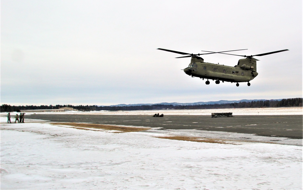 CH-47 aircrew, 89B ASC students conduct sling-load training at Fort McCoy