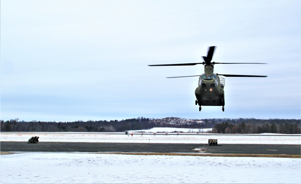 CH-47 aircrew, 89B ASC students conduct sling-load training at Fort McCoy