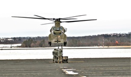 CH-47 aircrew, 89B ASC students conduct sling-load training at Fort McCoy