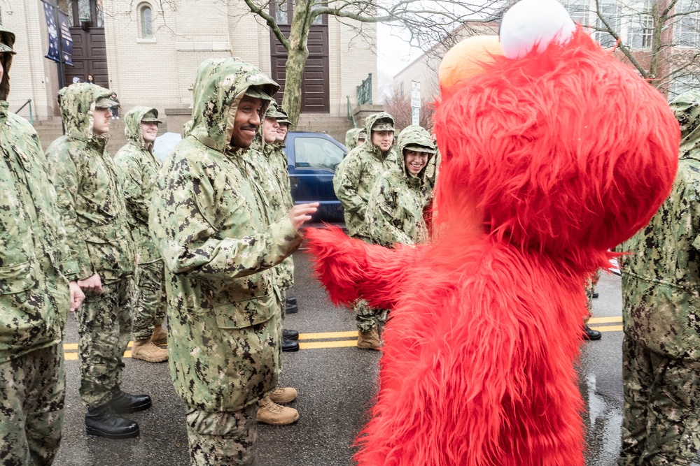 Naval Science Institute Seaman-to-Admiral (NSI/STA21) students march in Newport Saint Patricks Day Parade
