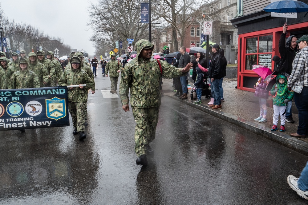 Naval Science Institute Seaman-to-Admiral (NSI/STA21) students march in Newport Saint Patricks Day Parade