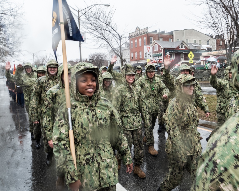Naval Science Institute Seaman-to-Admiral (NSI/STA21) students march in Newport Saint Patricks Day Parade