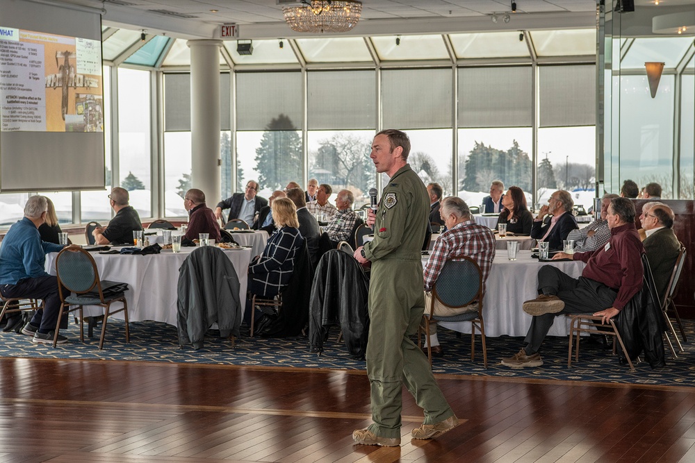 Col. Matthew Robins addresses Selfridge Base Community Council