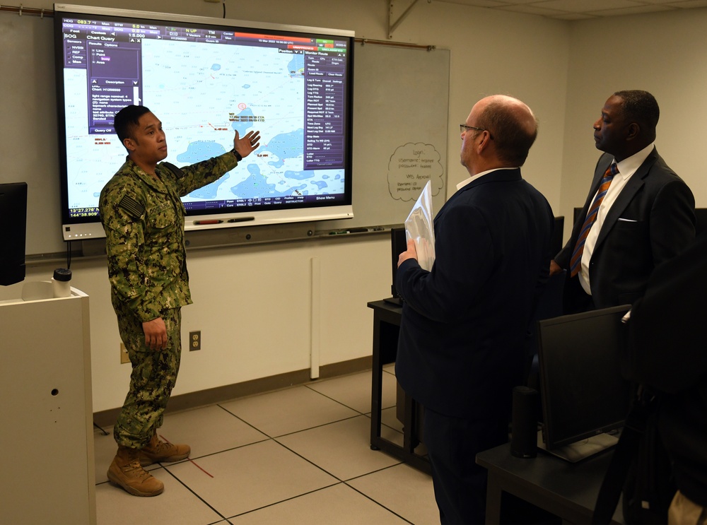 Rear. Adm. (Ret.) Stephen C. Evans tours SWESC Great Lakes