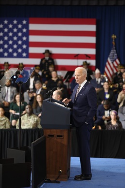 1st Cavalry Division Band Performs For President Joe Biden