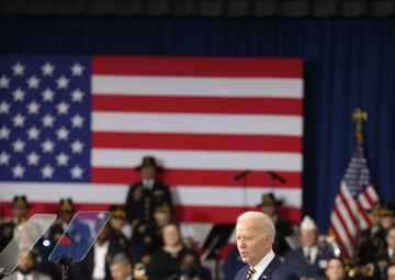 1st Cavalry Division Band Performs For President Joe Biden