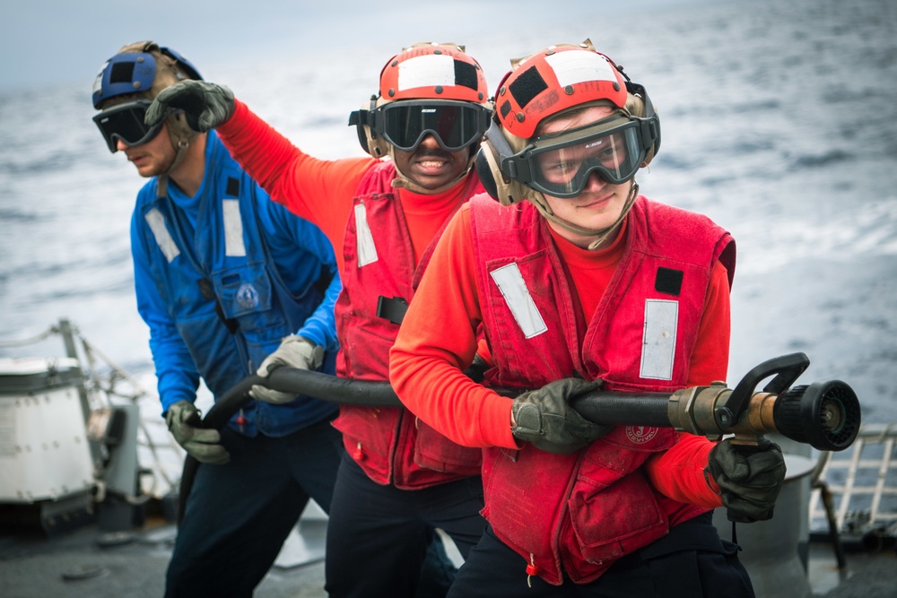USS Momsen Aircraft Firefighting Drill