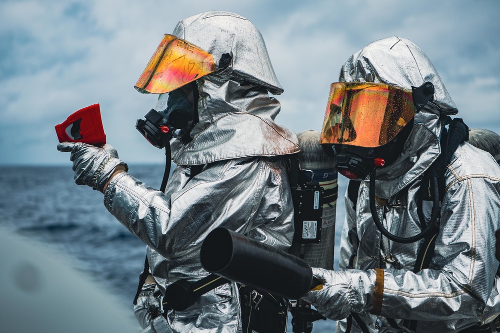 USS Momsen Aircraft Firefighting Drill