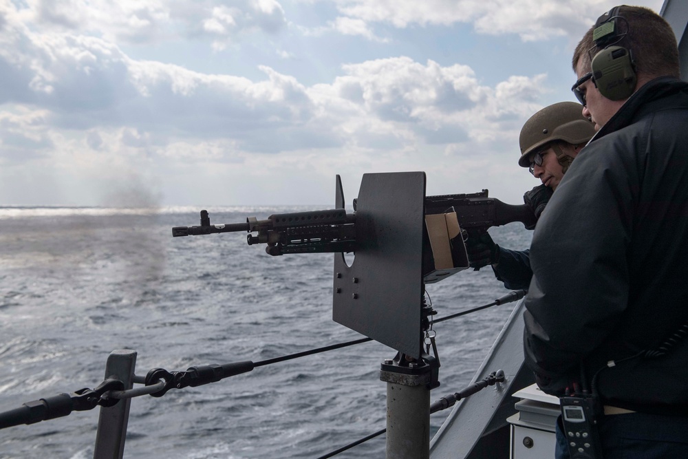 M240 B Gun Shoot Aboard USS New Orleans Feb., 2022