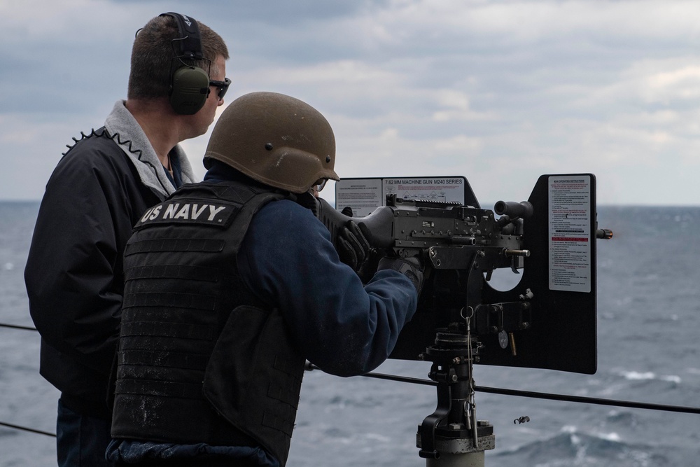 M240 B Gun Shoot Aboard USS New Orleans Feb., 2022