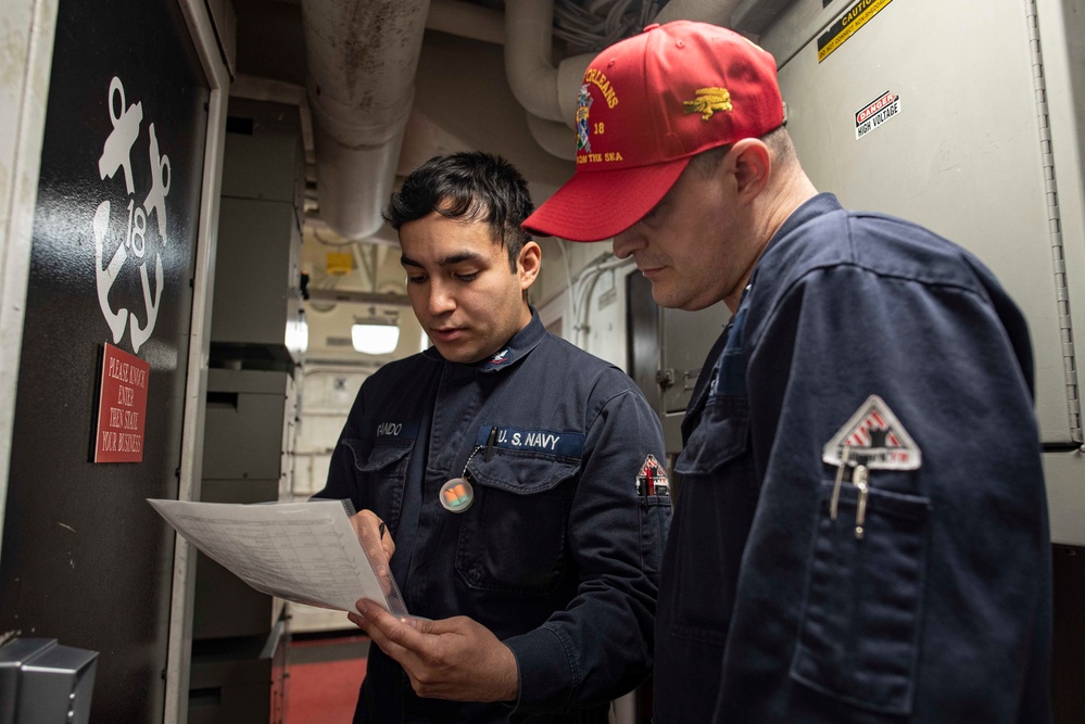 GQ Drill Aboard USS New Orleans Feb., 2022