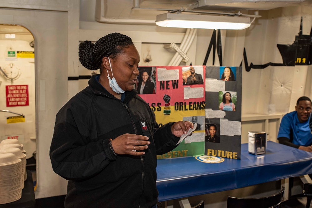 Black History Month Presentation aboard USS New Orleans Feb., 2022