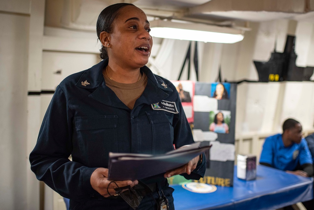 Black History Month Presentation aboard USS New Orleans Feb., 2022