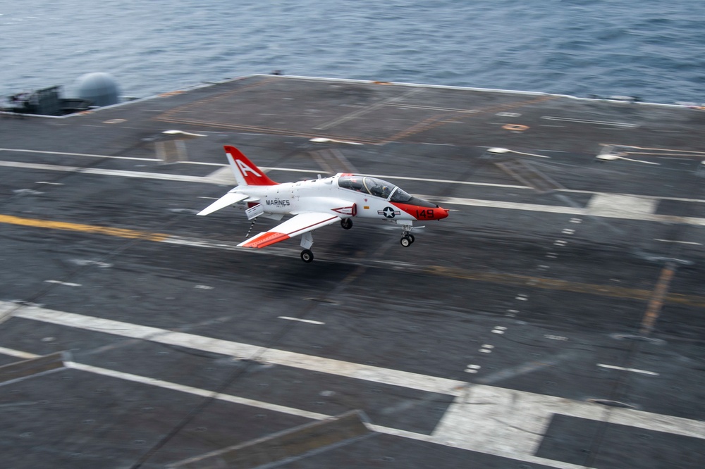 A T-45C Goshhawk Makes An Arrested Gear Landing