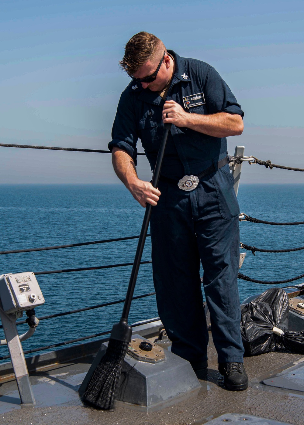 Gridley conducts a fresh-water washdown