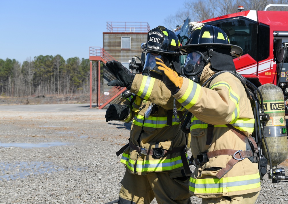 Arnold AFB Fire and Emergency Services hones skills with live fire training