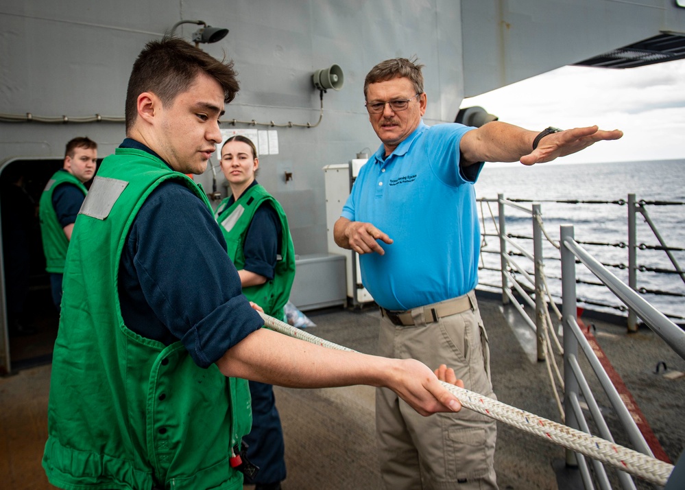 USS George H.W. Bush Sailors Conduct a TWS Stream