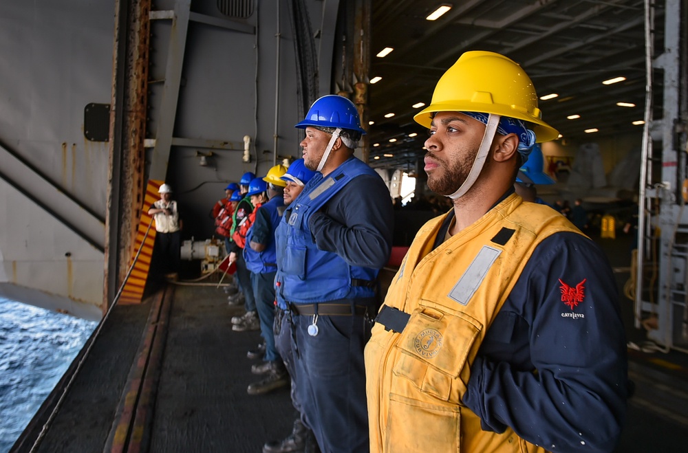 The Harry S. Truman Carrier Strike Group is on a scheduled deployment in the U.S. Sixth Fleet area of operations in support of naval operations to maintain maritime stability and security.